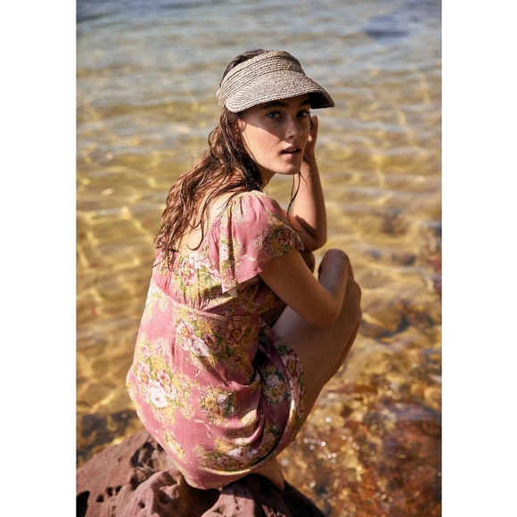 Auguste Bonnie Cottagecore Beachside Milkmaid Floral Prarie Mini Dress - Picture 16 of 16